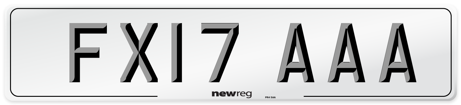 FX17 AAA Number Plate from New Reg